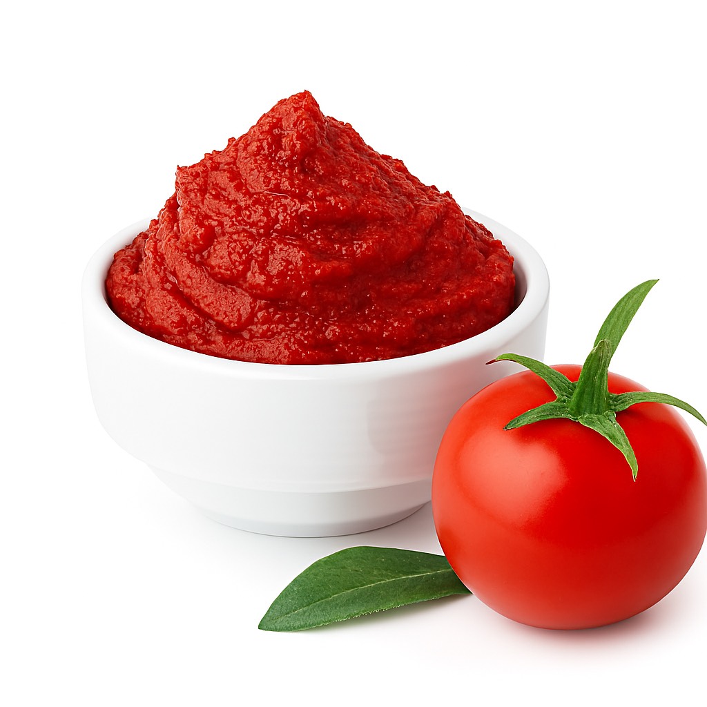 Sunella tomato paste range with retail packaging and bulk aseptic drum for wholesale and food industry supply