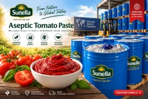 Sunella aseptic tomato paste in bulk drums for food manufacturers