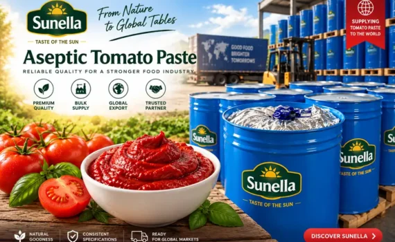 Sunella aseptic tomato paste in bulk drums for food manufacturers